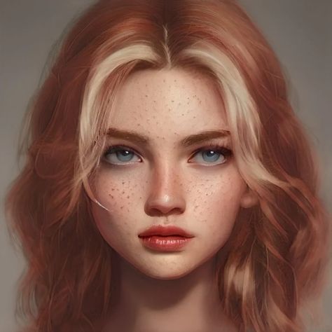 Character Inspiration Girl, Girls With Red Hair, Digital Portrait Art, Face Characters, Face Photography, Girls Characters, Digital Art Girl, Digital Portrait, Character Portraits