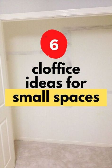 If you don't have a home office turn your closet into a much needed work space. These before and after closet desks organization on a budget will inspire you. Cloffice Storage Ideas, Closets Turned Into Office Space, Closet Offices Diy, Bedroom Closet Conversion Ideas, Tiny Closet Office Ideas, Convert Closet To Desk Space, Spare Closet Ideas, Adding Closet Space, How To Turn A Closet Into An Office