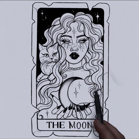 Pirate Lady Tattoo, Night Tattoo, Astrology Tattoo, Tarot Tattoo, Tarot Card Tattoo, The Moon Tarot Card, Wicked Tattoos, Silhouette Tattoos, Color Drawing Art