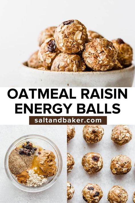 No Bake Oatmeal Raisin Energy Balls, Energy Bites With Raisins, Protein Balls Healthy Flax Seed, Protein Balls With Quick Oats, Breakfast Oat Balls, Protein Balls Oatmeal Raisin, Power Oatmeal Balls, Cinnamon Raisin Protein Balls, Oatmeal Cookie Protein Balls