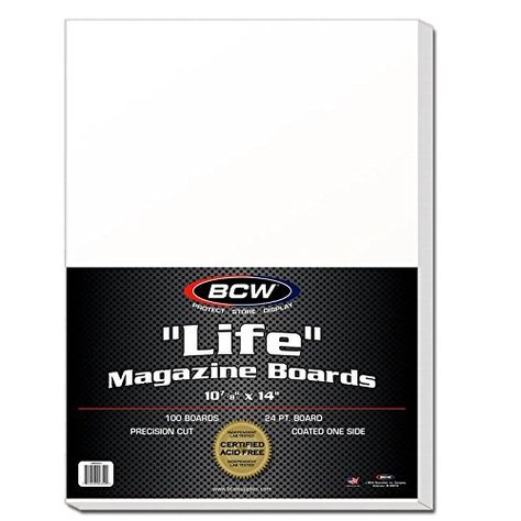 BCW BBMAG-L Life Size Magazine Backing Boards White 100 Boards Poster Boards, Comic Boards, Backer Board, Calcium Carbonate, Business Presentation, Science Projects, Life Magazine, Precision Cut, Poster Board