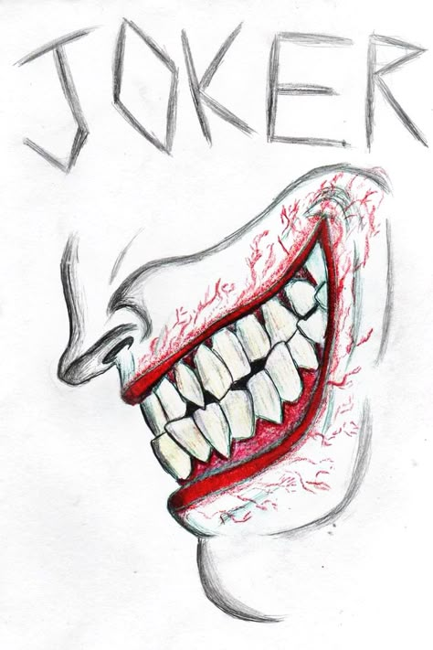 Joker Smile Drawing, Joker Face Drawing, Joker Drawing Easy, Drawing Joker, Joker Face Tattoo, Joker Art Drawing, Joker Sketch, Joker Tattoo Design, Joker Smile