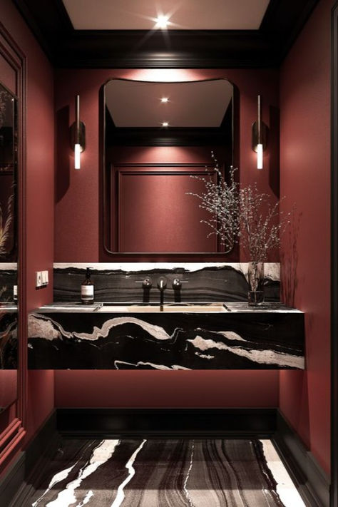 Interior Bathroom Design, Darius The Great, Burgundy Bathroom, Persian King, Luxury Bathroom Inspiration, 2024 Bathroom, Interior Design Bathroom, Restaurant Bathroom, Wc Design