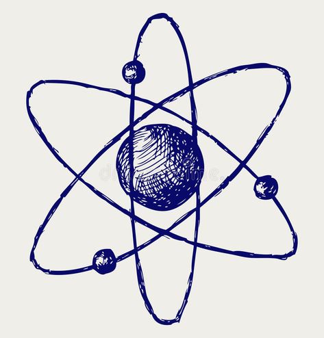 Atom Drawing, Science Art Drawings, Atom Tattoo, Science Drawing, Atomic Theory, Science Doodles, Model Sketch, Science Illustration, Doodle Style