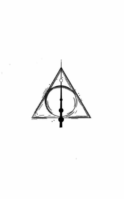 Harry Potter Symbols Tattoo, Harry Potter Triangle Symbol, Harry Potter Icons Symbols, Harry Potter Tattoos Ideas, Tatuajes Harry Potter, Dibujos Harry Potter, Harry Potter Deathly Hallows Tattoo, Harry Potter Zeichnung, Harry Potter Triangle