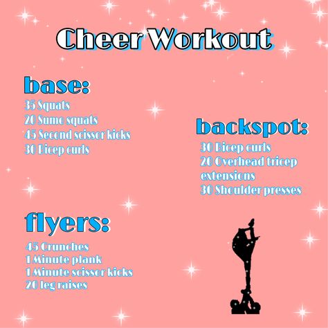 Cheerleading Tryouts Highschool, Cheer Stretches For Flyers, All Star Cheer Workouts, Cheer Goals List, Things Every Cheerleader Needs, Cheer Strength Workout, Cheerleading Flyer Workouts, Things You Need To Know To Be A Cheerleader, What To Bring To Cheer Tryouts