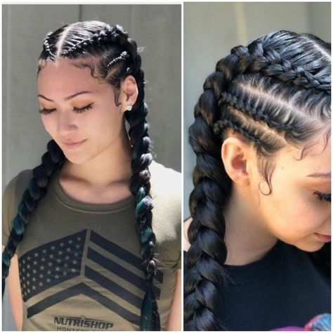 Two Braid Hairstyles, Fesyen Rambut, Easter Hairstyles For Kids, Feed In Braids Hairstyles, Braided Cornrow Hairstyles, Protective Hairstyles Braids, Hairdos For Curly Hair, Braids With Extensions, Cool Braid Hairstyles