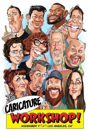 My LA Workshop starts today through Sunday, class illustration above. I currently have one spot available in my upcoming Phoenix, Orlando  and Las Vegas workshops, and two spots in Atlanta. Grab th… Caricature Sketch, Client List, Cartoon Drawing Tutorial, Funny Caricatures, Caricature Artist, Celebrity Caricatures, Cartoon People, Caricature Drawing, Best Image