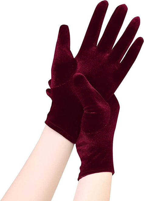 Red Velvet Clothes, Tea Party Halloween, Women 1920s, Velvet Gloves, Leather Outfits Women, Velvet Nails, Costume Gloves, Short Gloves, Burgundy Fashion