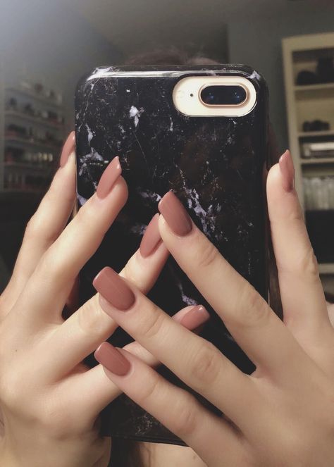 Muted Acrylic Nails, Nail Extension Designs Dark Colour, Pink Taupe Nails, Nails For Dusty Rose Dress, Nail Extensions For Birthday, Nail Extensions For Dusky Skin, Nail Art Designs For Dusky Hands, Dusky Skin Nails, Nail Extension Designs Nude Color Short