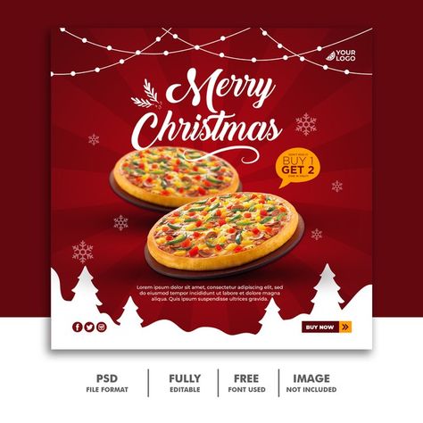 Christmas Theme Social Media Post, Social Media Christmas Post Design, Christmas Food Menu Design, Christmas Food Design, Buy 3 Get 1 Free Promotion Design, Christmas Food Poster, Christmas Social Media Design, Christmas Post Design, Christmas Social Media Posts