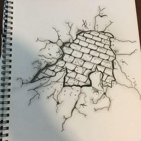 broken brick wall drawing. Brick Wall Drawing, Drawing Sky, Graffiti Pictures, 3d Tattoos, Graffiti Characters, Wall Tattoo, Wall Drawing, Desenho Tattoo, Graffiti Drawing