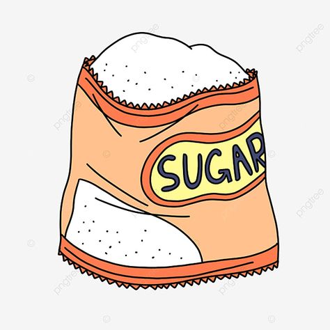 Sugar Drawing, Sugar Illustration, Orange Packaging, Orange Cartoon, Bag Png, Remove Background From Image, Cartoon Clipart, Cartoon Photo, Packaging Bag