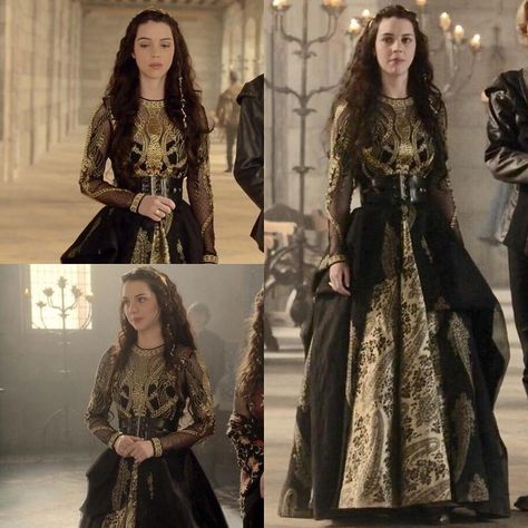 Reign Outfits, Marie Stuart, Reign Fashion, Reign Dresses, Mary Dress, Mary Stuart, Fantasy Dresses, Fantasy Gowns, Medieval Dress