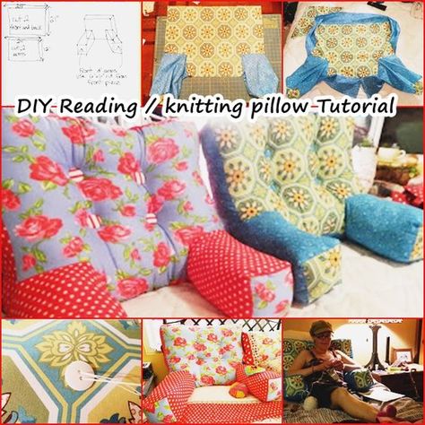 If you like staying in your bed for reading, watching tv, knitting, embroidering, web surfing... you will love this backrest arm pillow. #diy #pillow Picnic Blanket Diy, Reading Pillow With Arms, Knitting Pillow, Backrest Pillows, Arm Pillow, Cute Tooth, Pillow Mattress, Pillow Tutorial, Reading Pillow