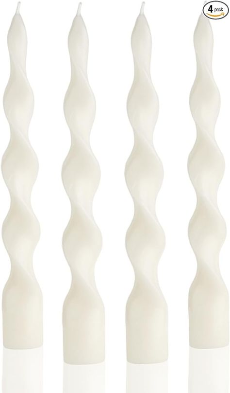 Amazon.com: MAITREYA White Spiral Taper Candle Soy Wax Unscented Candles Sticks,Elegant Design for Home Decoration Weddings Parties,9.8inch,4pcs,White-E : Home & Kitchen Unscented Candles, Twisted Candles, Spiral Candles, Design For Home, Ceiling Fan In Kitchen, White Texture, Taper Candles, Soy Wax Candles, Book Gifts