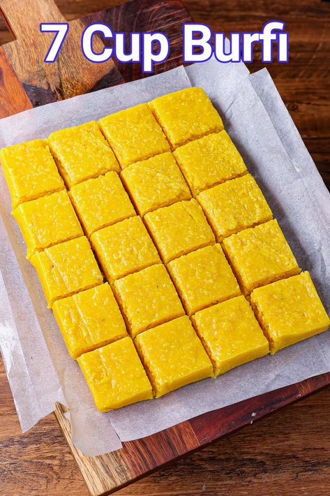 7 Cup Barfi Recipe | 7 Cup Cake | Seven Cup Burfi | Seven Cup Burfi Seven Cup Burfi, Barfi Recipe, Coconut Burfi, Ramadan Desserts, Hebbar's Kitchen, Burfi Recipe, Indian Dessert, Sweet Dishes Recipes, Milk Cake