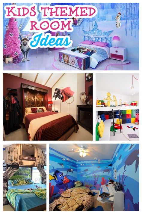 Disney Themed Bedrooms Kids, Pixar Themed Bedroom, Disney Bedrooms Kids, Disney Theme Room, Toddler Bedroom Themes, Disney Themed Bedrooms, Kids Bedroom Themes, Movie Bedroom, Disney Themed Rooms