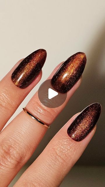 𝗦𝗵𝗲𝗹𝗯𝘀 ☆ on Instagram: "Day 23
sabrina carpenter's new song dropped & I decided to create espresso velvet nails ☕️🤎

Ft. 
@gelcare.official Jelly Brown
@dndgel Ember Enchantress 10

#magnetic #velvetnails #espresso #spring #cateyenails #pressons #grunge #retro #pinterestnails #90s #sodaonmylips #grungecore #velvetdynasty #torontonails #nailinspo #gelpolish #inbeautmag #nailstagram #springnails #brown #gelnails #brownnails #2024nails #ongles #uñas #gold #aesthetic 

Browns. Easy Velvet nails. Espresso. Press on nails. Magnetic cat eye nails. Jelly nails. Shiny. Summer nails. Spring nails. Aesthetic. Nails. Nail transformation. Trendy nails for 2024. Gold cateye. Almond nails." Brown Cateye Nail, Fall Cat Eye Nails 2024, Fall Cateye Nails, Brown Cat Eye Nails, Cateyes Nails, Spring Nails Aesthetic, Copper Nails Designs, Nails Magnetic, Cateye Nails