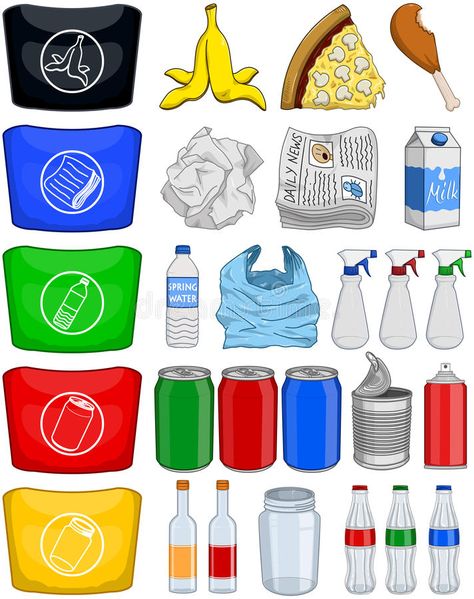 Food Bottles Cans Paper Trash Recycle Pack. Vector illustration pack of organic , #AFFILIATE, #Recycle, #Trash, #Vector, #Pack, #Bottles #ad Recycling Activities For Kids, Recycling Lessons, Recycling For Kids, Recycling Activities, Earth Day Crafts, Earth Day Activities, Reduce Reuse Recycle, Reduce Reuse, Earth Day