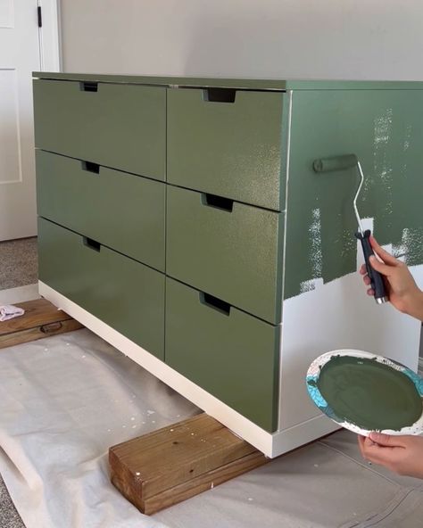 DIY Modern Green Dresser with IKEA Noldri Hack - Fun Home Building