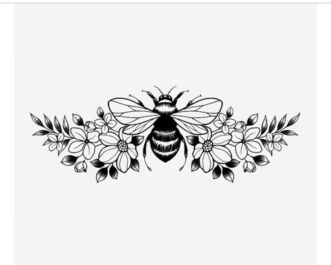 Bee And Flower Tattoo, Marigold Tattoo, Spring Market, Tattoos For Women Half Sleeve, Tasteful Tattoos, Getting A Tattoo, Bee Tattoo, Minimalist Tattoos, Bee On Flower