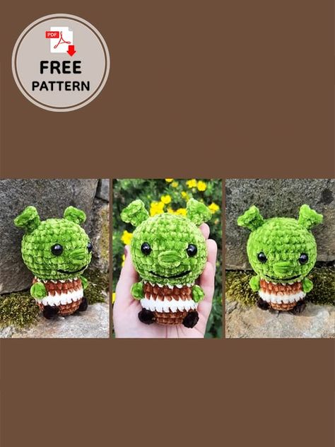 Crochet Shrek Amigurumi Doll Free Pattern Shrek Amigurumi, Crochet Shrek, Amigurumi Doll Free Pattern, Free Crochet Patterns Amigurumi, Crochet Cartoon, Doll Free Pattern, Doll Amigurumi Free Pattern, Diy Crochet Doll, Crochet Pokemon