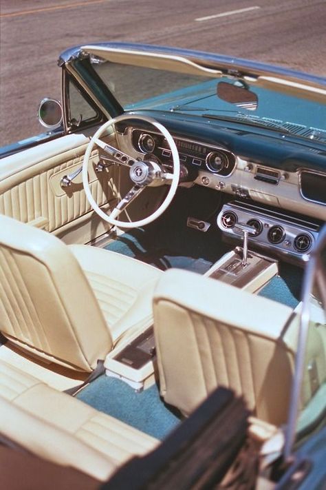 1965 Mustang Convertible, Mustang Interior, Mobil Mustang, Carros Vintage, Vintage Auto's, Vintage Mustang, Filmy Vintage, Vintage Jeep, 1965 Mustang