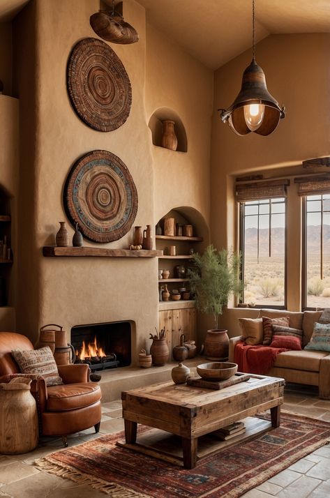 30 Stunning Southwestern Living Room Ideas to Transform Your Space » Comfy Ideas Modern Southwest Living Room Decor, Aztec Inspired Living Room, Southwestern Design Interiors, Southwest Cabin Decor, Hacienda Living Room Mexican, Southwest Interior Design Living Room, Adobe Design Ideas, Spanish Furniture Hacienda Style, Hacienda Living Room Decor