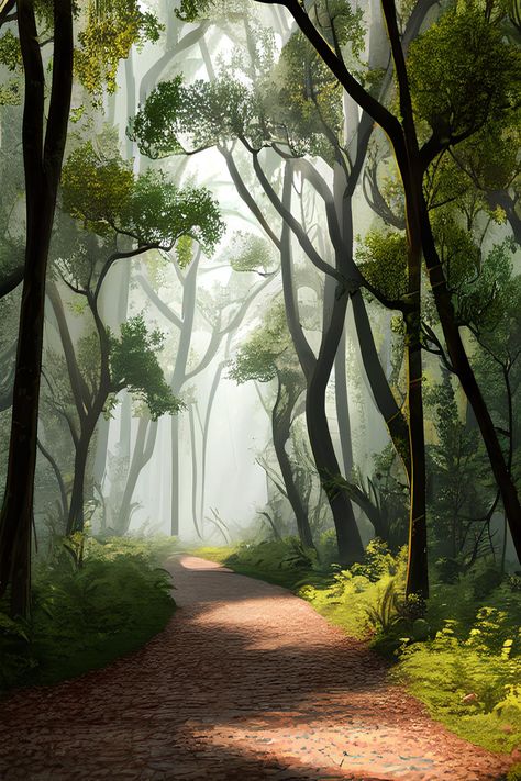 Get lost in the serenity of twilight as you explore the dusky path winding through the towering forest. Let the shadows and branches guide you into a world of natural wonder. Forest Path Drawing, Forest Path Illustration, 3d Forest, Sun Path, Forest Sketch, Forest Resources, Forest Drawing, Forest Background, Forest Trail