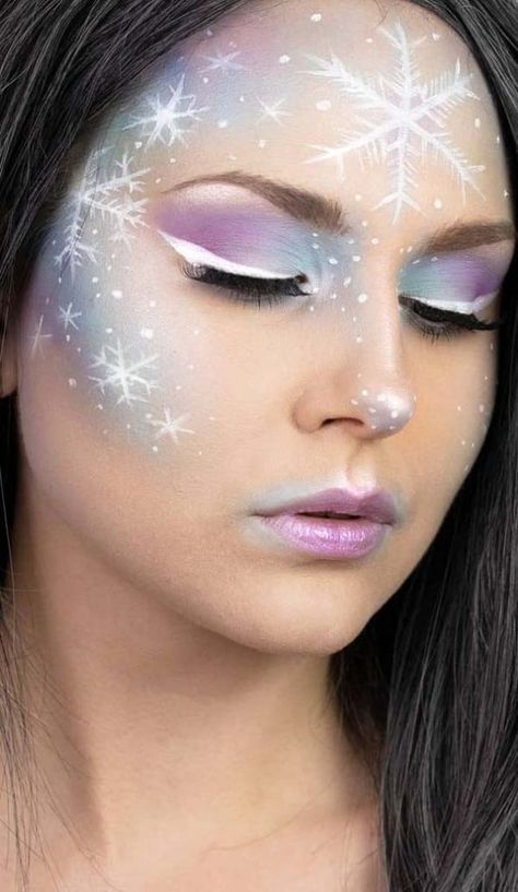 Christmas Makeup Looks, Christmas Makeup Ideas, Xmas Makeup, Fantasy Make-up, Christmas Face Painting, Christmas Eye Makeup, Makeup Christmas, Christmas Makeup Look, Winter Makeup