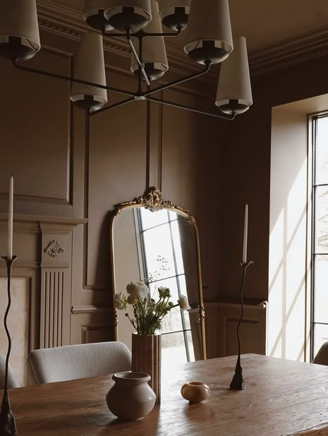 farrow and ball dark brown paint Brown Dining Room, Flagstone Flooring, Room Details, Sustainable Kitchen, Farrow And Ball Paint, Stone Colour, Brown Paint, Brown Walls, Gus Modern