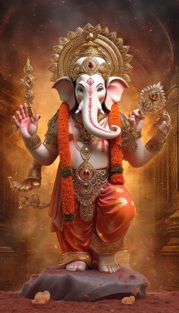 God ganesha generative ai | Premium Photo #Freepik #photo #ganpati #ganesha #lord-ganesha #lord-ganesh Lord Vinayagar Hd Wallpaper, Vinayaka Hd Images, Ganesh Ji Hd Wallpaper, Lord Ganesha Hd Wallpaper, Lord Ganesha Images, Ganesh Pic, Ganesha Wallpaper, Patriotic Wallpaper, Ganpati Photo Hd