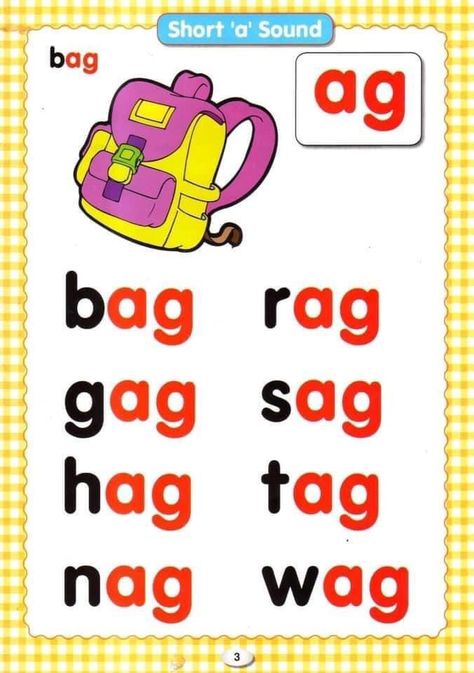 Short I Sound Words, Ag Family Words, Word Family Worksheets Free, Ag Word Family, Family Words, Remedial Reading, Family Worksheets, Phonics Cvc, Reading Comprehension For Kids