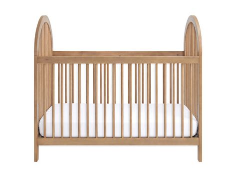 OxfordBaby EVERLEE Adjustable Height Crib - Wayfair Canada Nursery With Light Wood Crib, Ikea Crib Nursery, Light Wood Crib, Spindle Crib, Ikea Crib, Small Nursery, Wood Crib, Deck Box Storage, Baby Nursery Furniture