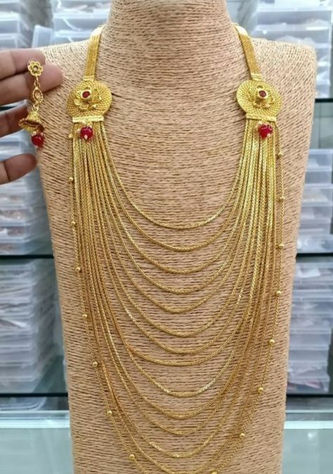 Chandrahaaram Designs, 1 Gram Gold Jewellery, Gold Jewellry, Bride Jewelry, Gold Bride Jewelry, Jewellery Ideas, Wedding Jewellery, Bride Jewellery, Jewellery Designs