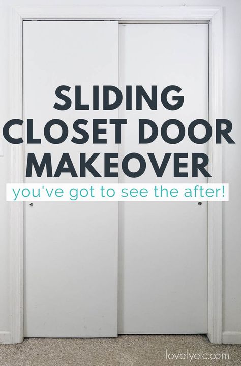 Door Redo, Old Closet Doors, Double Closet Doors, Sliding Closet Door, Diy Closet Doors, Bedroom Closet Doors, Door Makeover Diy, Closet Door Makeover, Hallway Closet