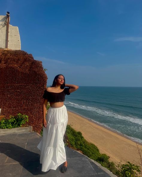 Change of scenery🏝️��☀️ #beach #outfit #white #aesthetic #varkala #tripislife #kerala #instagood Kerala Outfits, Beach Outfit White, Scenery Beach, Munnar, Outfit White, White Aesthetic, Kerala, Beach Outfit, Casual Outfits