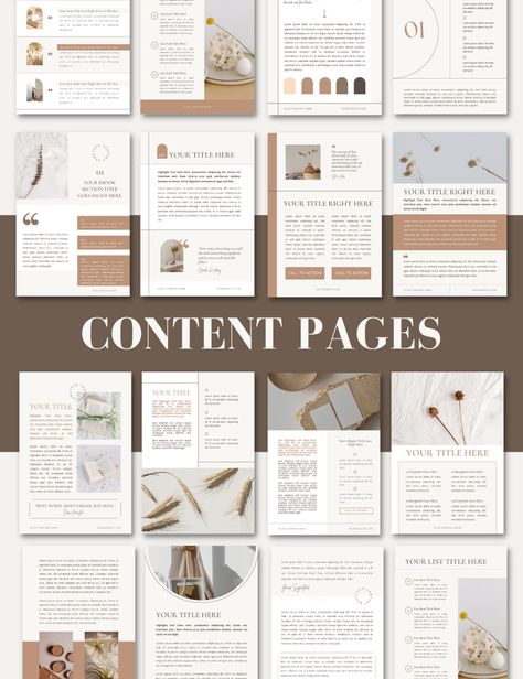 Pdf Design Layout Ideas, Business Ebook Design, Pdf Layout Design, Recipe Ebook Template, Workbook Design Ideas, Ebooks Design Inspiration, Workbook Design Layout, Sell Sheet Design, Book Template Design