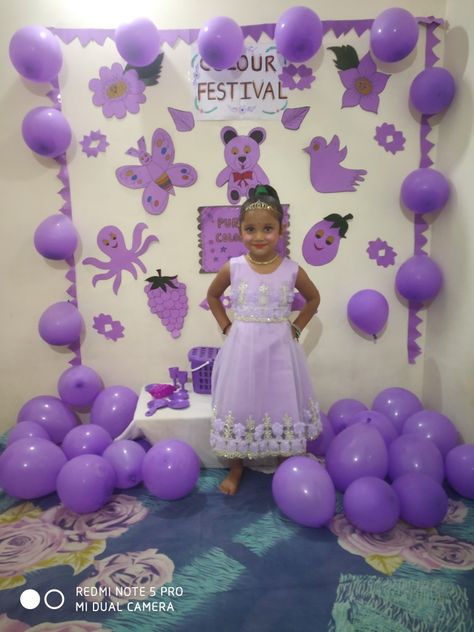 Pink Colour Day Decoration Ideas For School, Purple Colour Activity For Preschool, Pink Day Celebration Ideas In School, Purple Day Celebration In Preschool, Colours Day Decoration In School, Flowers Day Celebration At School, Colours Day Celebration In Preschool, Pink Colour Day Celebration In Preschool, Colour Day Celebration In Preschool