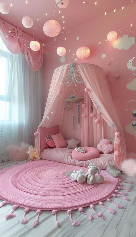 😍 🥰 😍 🥰 🤩 Princess Room Ideas, Princess Bedroom Ideas, Ballet Bedroom, Pink Princess Room, Kids Bedroom Furniture Design, Toddler And Baby Room, Bed For Girls Room, Kids Bed Design, Aesthetic Furniture