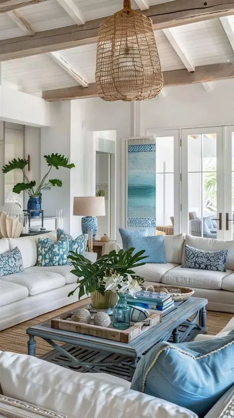 [Promotion]  66 Stunning Coastal Living Room Ideas You'll Adore - Decorwitheva #coastalapartmentlivingroomideas Boho Living Room Colorful, Coastal Farmhouse Living Room Ideas, Fake Fireplaces, Beach Apartment Decor, Coastal Styling, Coastal Calm, Mediterranean Living Room, Beach Theme Living Room, Coastal Decorating Living Room