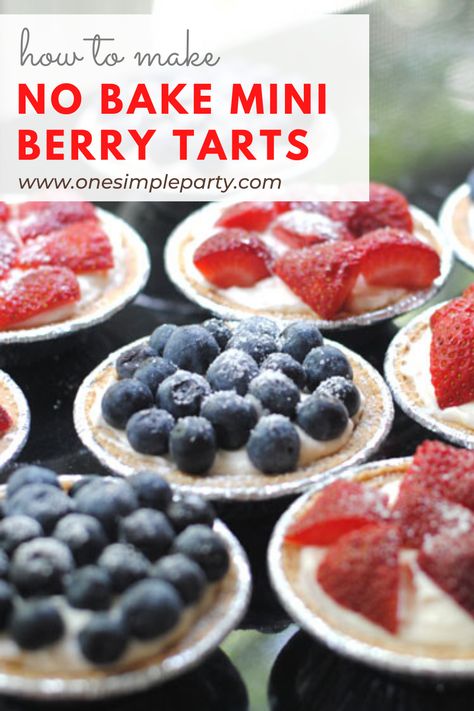 Add some berry fun to your summer desserts with these easy to make no bake mini berry tarts. Perfect for any summer celebration. Check out the easy to follow recipe on our blog. Strawberry Tarts Mini, Easy Mini Tarts, Cream Cheese Tarts, Fruit Tart Recipe Mini, Fruit Tart Recipe Easy, Berry Tarts, Mini Tart Recipes, Easy Tart Recipes, Mini Fruit Tarts