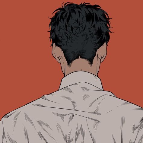 Saagelius Art, Anime Character Back View, Buzz Cut Drawing Reference, Male Manga, 얼굴 드로잉, Back Of The Head, Digital Art Anime, Back View, 영감을 주는 캐릭터