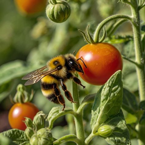 The bumblebee's buzz pollination technique is essential for certain plants, like tomatoes. . .🐝🐝🍅🍅🍅🍕 www.beeraftin.com 📩info@beeraftin.com 📞619-622-7556 #bee raftin #essential workers #help us help u #Humans Need Bees #Bees Don't Need Humans #Save The Bees #Bee Saver #Garden Decor #Bee Friendly #Bee Garden #Bees #gardening tips #Honeybees #saving bees from pool #gardening ideas for home #gardening ideas #bird baths in gardens #bird baths diy #diy garden #gardening #ponds #bee rafts #bee wat... Bird Baths Diy, Tomato Flower, Home Gardening Ideas, Bird Baths, Bee Garden, Bee Friendly, Home Gardening, Save The Bees, Ponds