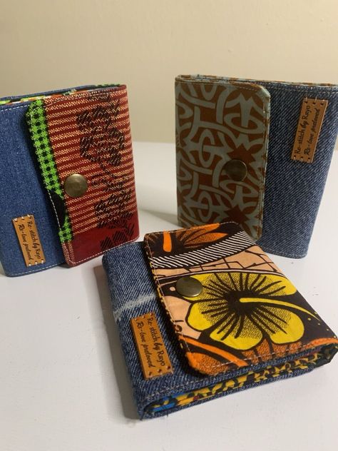 New Upcycled Blue Denim and Ankara Handmade blue wallet for cash and coins women Denim Wallet, Handmade Wallet, Purse Handmade, Blue Wallet, Handmade Wallets, Upcycled Denim, Accessories Unique, Ankara, Wallets