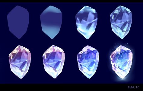 How to paint a crystal step by step Crystal Tutorial, Crystal Drawing, الفن الرقمي, Digital Art Beginner, Coloring Tutorial, Digital Painting Tutorials, Poses References, Digital Art Tutorial, Art Studies