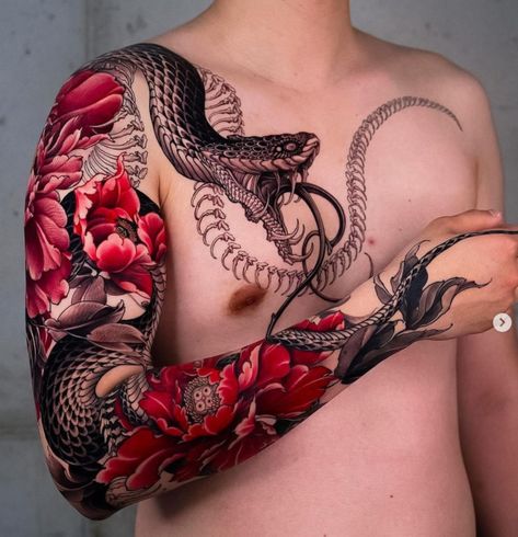 Embrace the mystique of ancient symbolism with a captivating serpent tattoo, a timeless emblem of wisdom and transformation. #snaketattoo #tattoo #tattoodesignrn Artistic Tattoos, Japanese Snake Tattoo, Ouroboros Tattoo, Hyper Realistic Tattoo, Snake Tattoos, Serpent Tattoo, Pretty Snakes, Snake Tattoo Design, Head Tattoos