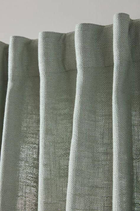 Luxe Linen Blend Woven Curtain | Anthropologie Workout Room, Beautiful Drapes, Blackout Curtain, Workout Rooms, Vintage Italian, Sitting Room, Blackout Curtains, Vintage Decor, Linen Blend