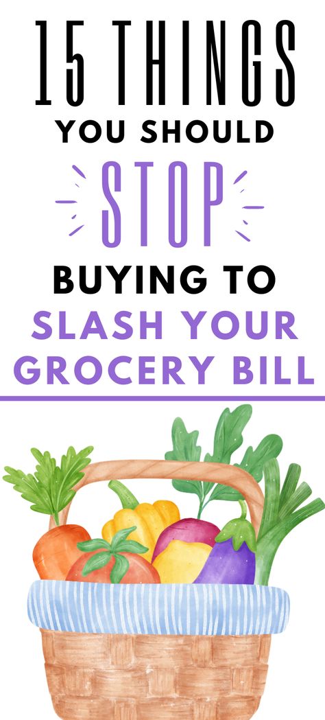 Here is an easy money saving grocery shopping hack you need to try: stop buying these 15 simple things to save money on groceries. Most of them you won't even miss! Frugal grocery shopping helps with living cheap and can save your budget, especially while inflation prices are so high. Cross these items off your grocery list today! How To Save Money On Groceries, Save Money Groceries, Saving Money Grocery Shopping, Grocery Shopping Hacks, Frugal Grocery Shopping, Living Cheap, Grocery Hacks, Budget Grocery Shopping, Frugal Living Ideas